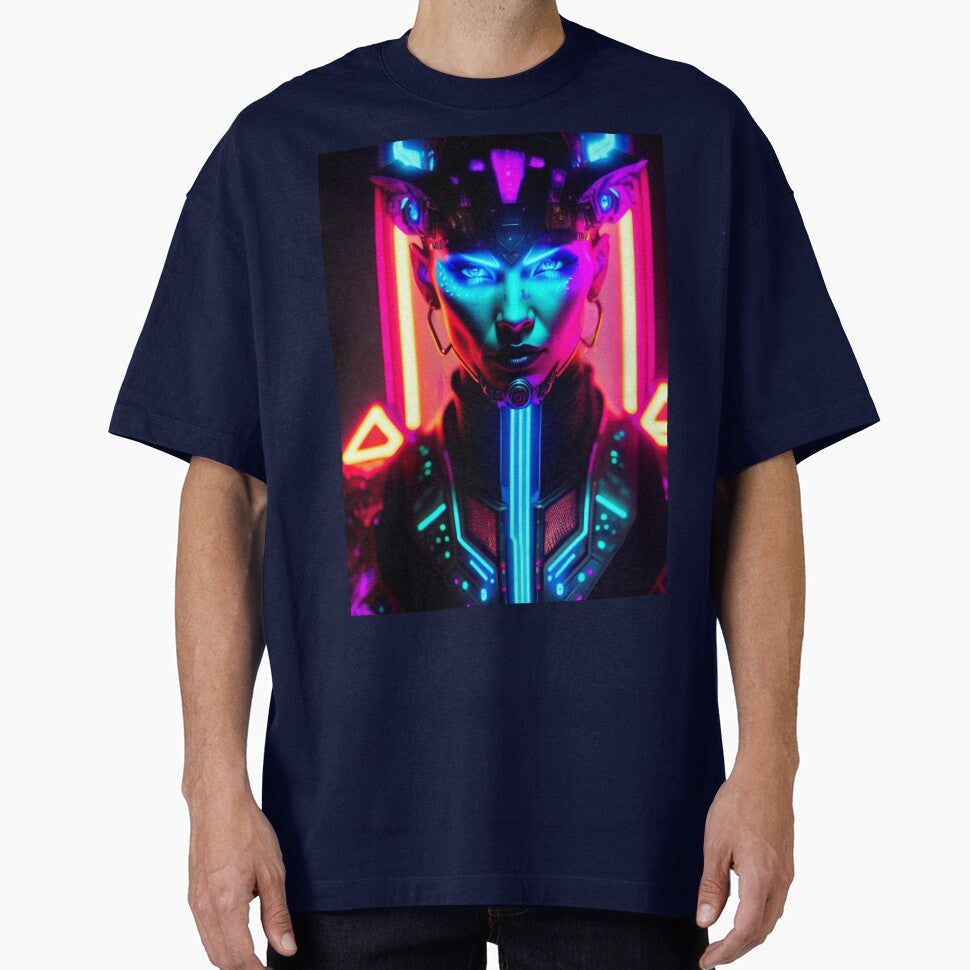 Neon Cyberpunk Hacker Girl by Basunat