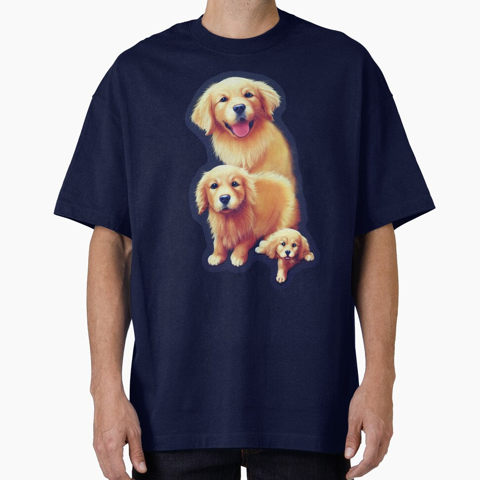 Golden Retriever family - cute silhouette by Mediatoni T-Shirts, Hoodie, Sweatshirt | BlankRebels.com (Image 1)