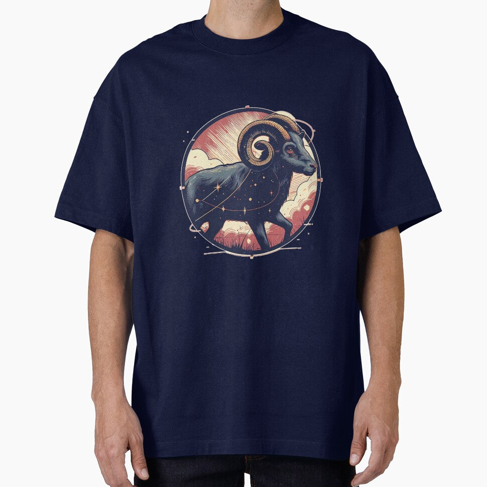 Aries Ram: The Zodiac Design in the Clouds by FunnyFarmDesign T-Shirts, Hoodie, Sweatshirt | BlankRebels.com (Image 1)