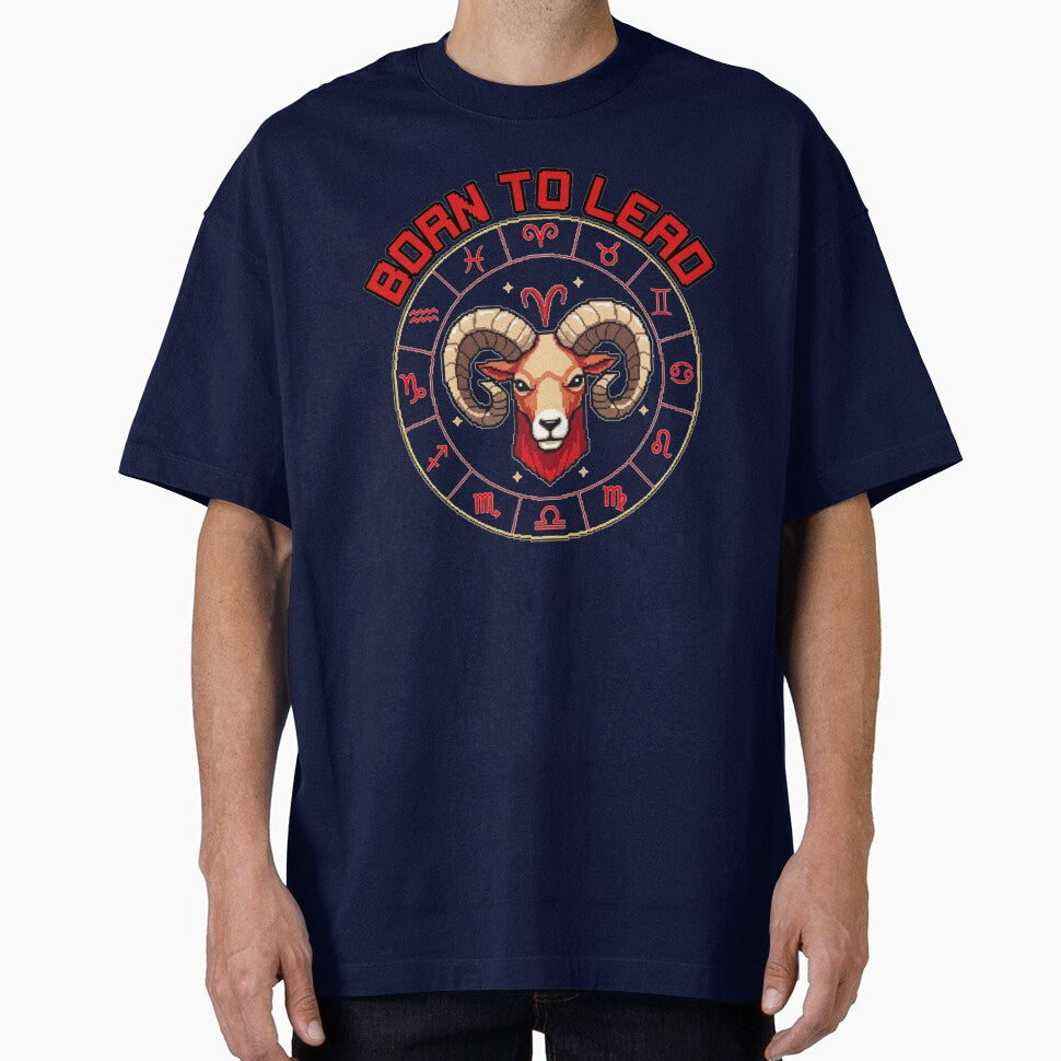Aries Zodiac Pixel Art – Born to Lead Ram Head Astrological Design by PunkVerseStudio T-Shirts, Hoodie, Sweatshirt (Image 1)