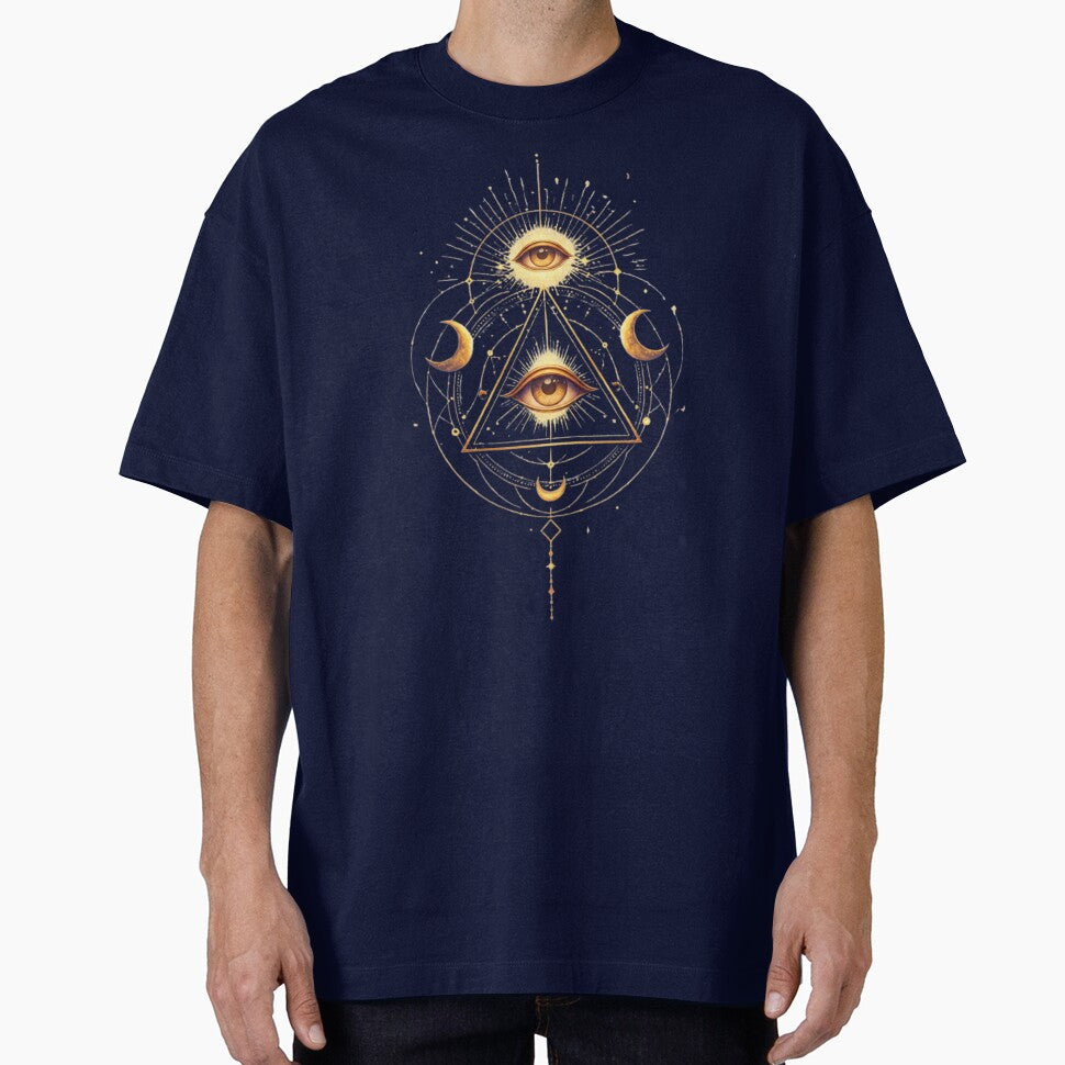 Sacred Geometry All Seeing Eye – Celestial Moon Cosmic Mystic Art by anandsiva2703 T-Shirts, Hoodie, Sweatshirt (Image 1)