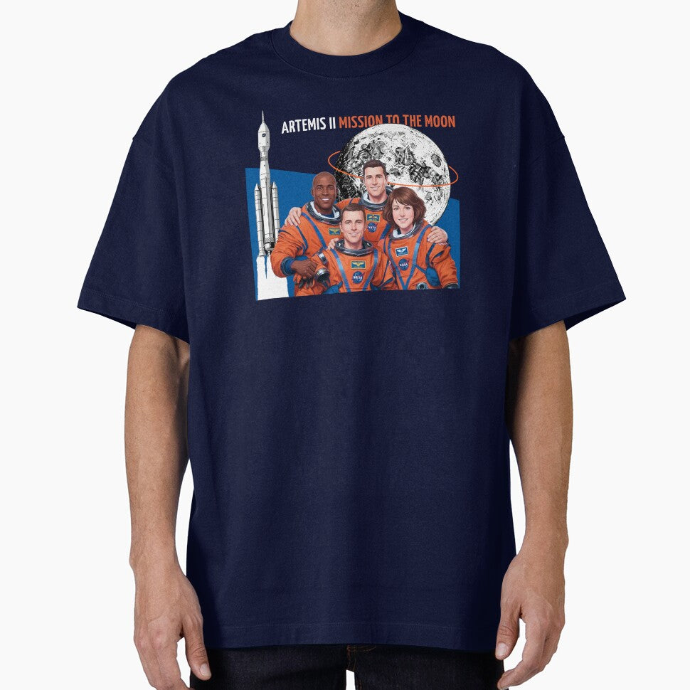 Artemis II Astronaut Crew Mission to the Moon Dark Space Art by KiwiRider T-Shirts, Hoodie, Sweatshirt (Image 1)