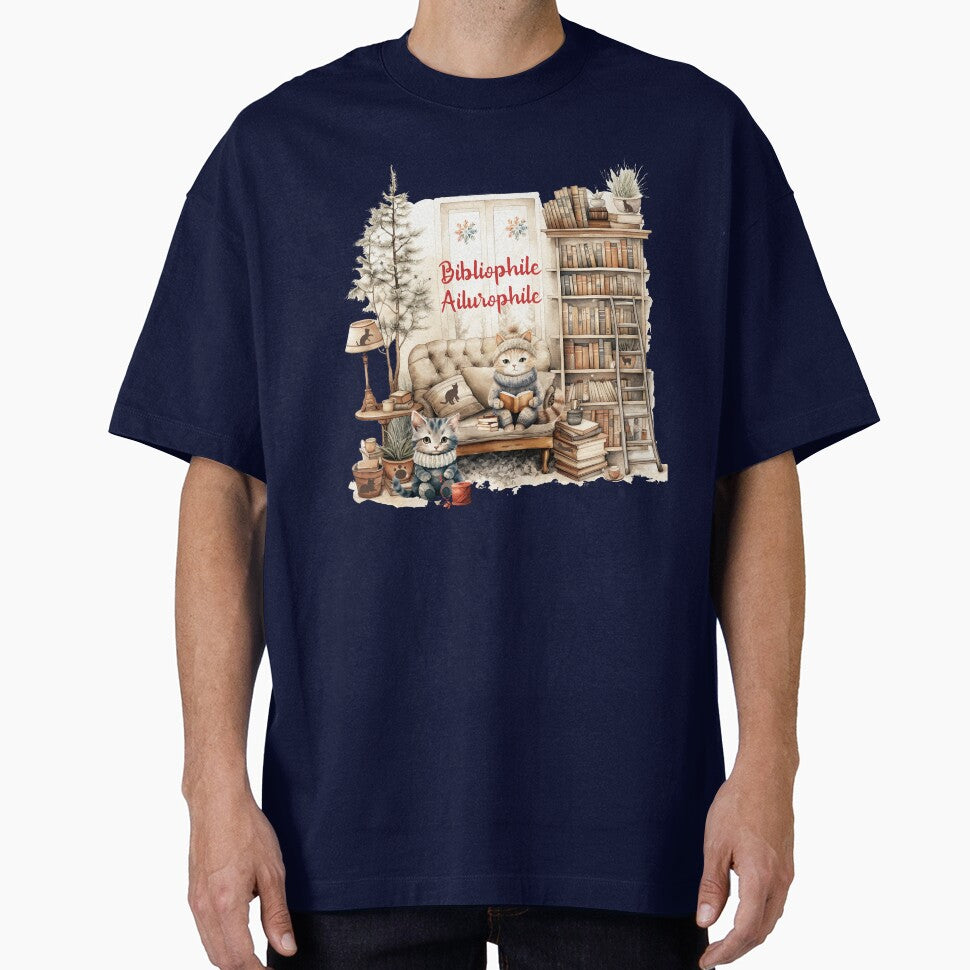 Ailurophile, Bibliophile by Bliss Find And Design T-Shirts, Hoodie, Sweatshirt | BlankRebels.com (Image 1)