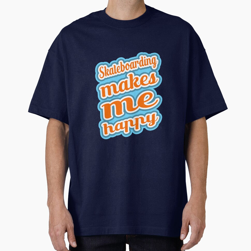 Skateboarding makes me happy - text only design by BRU Design T-Shirts, Hoodie, Sweatshirt | BlankRebels.com (Image 1)