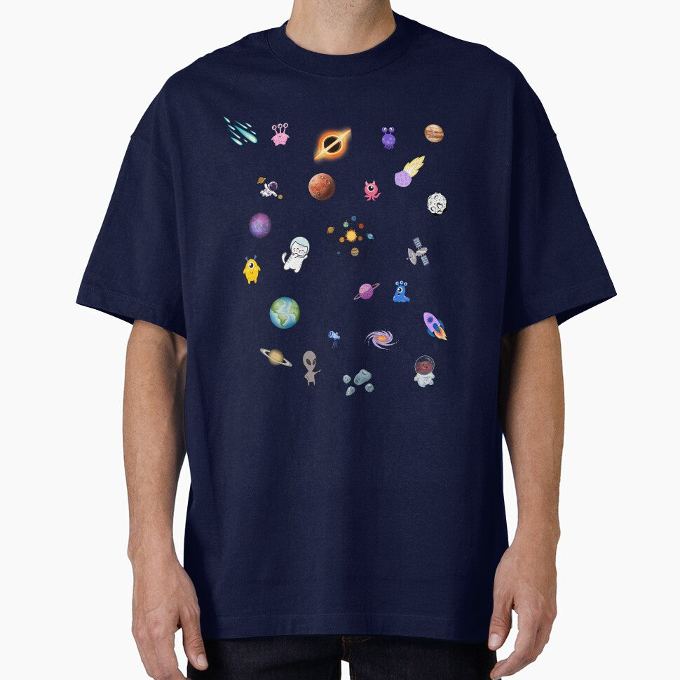 Cute Space Universe Doodles | Kawaii Planets, Aliens & Astronauts by Mousy17 T-Shirts, Hoodie, Sweatshirt (Image 1)