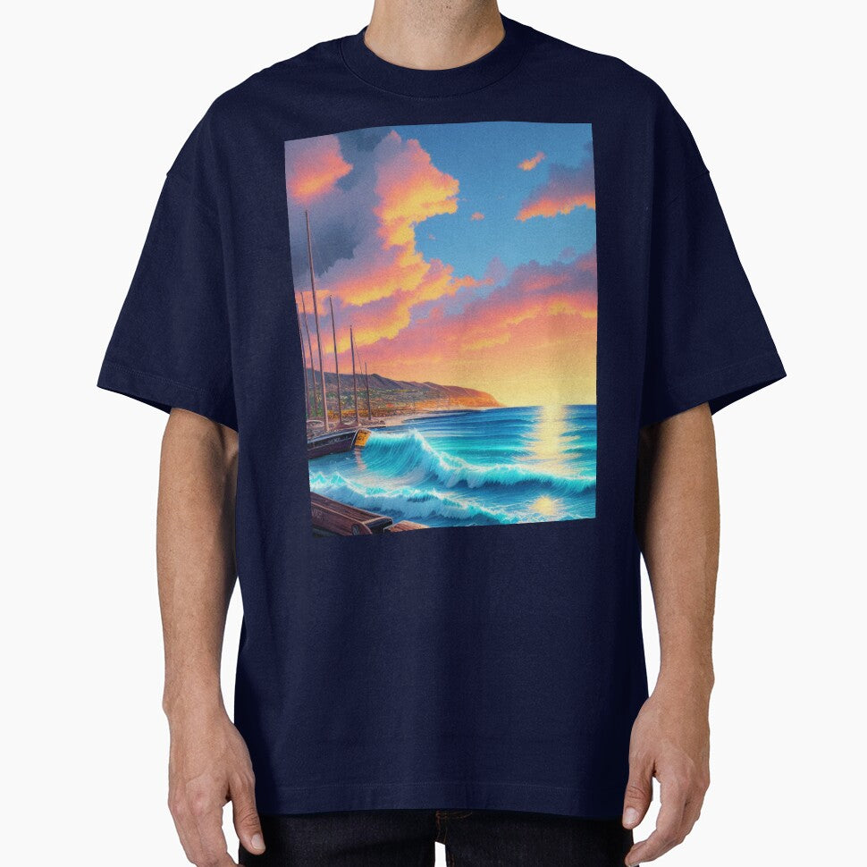 Tropical Sunset by Airdale Navy T-Shirts, Hoodie, Sweatshirt | BlankRebels.com (Image 1)