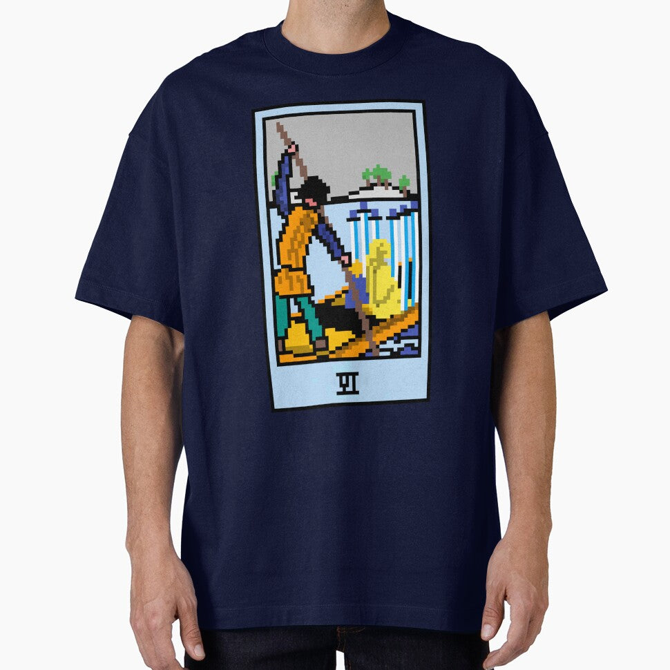 Wait Is This Pixel Art Tarot? Blue Minor Arcana 'Six Swords' ( Stickers Other Accessories) T-Shirts, Hoodie, Sweatshirt