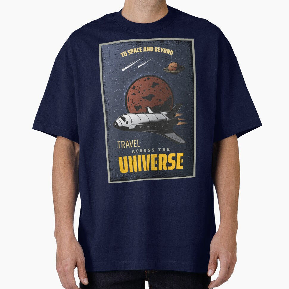 Retro Space Travel Poster - "To Space And Beyond" Travel Across The Universe by Hipatye26