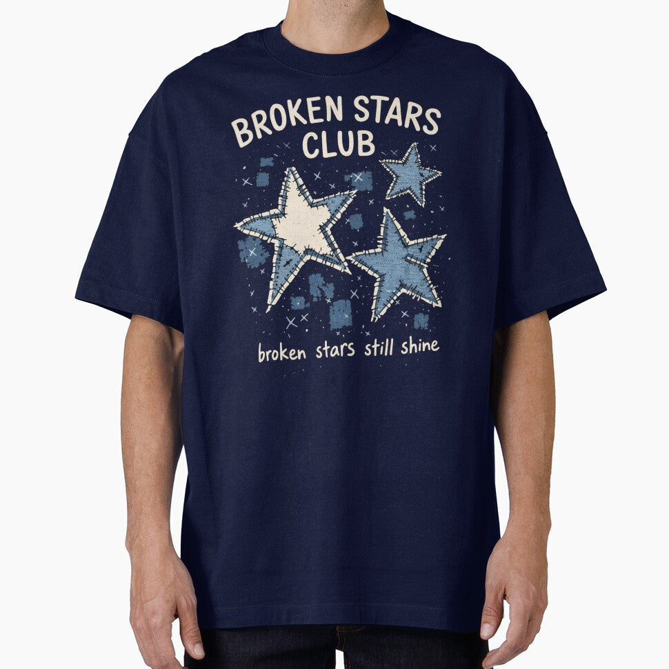 Broken Stars Club T-Shirt – Broken Stars Still Shine Graphic Tee by KDesignCrafts Hoodie, Sweatshirt (Image 1)
