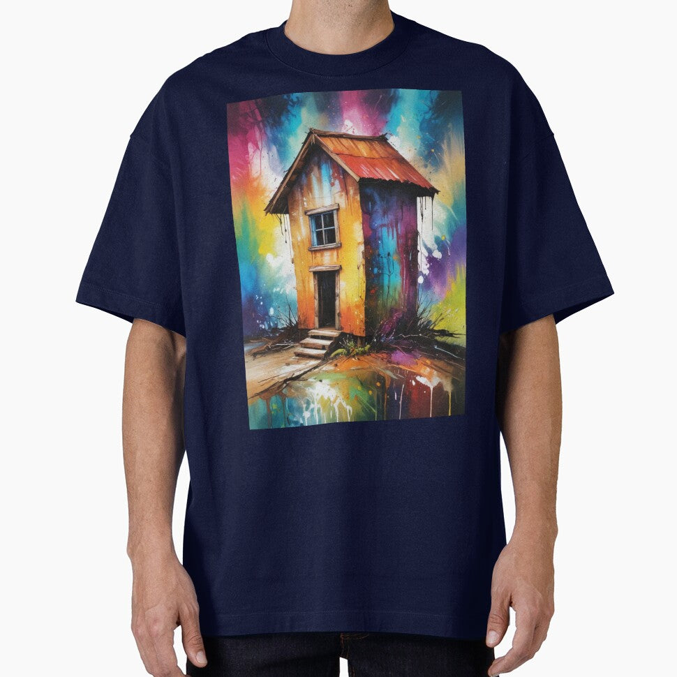 Rural living acrylic colorful artwork print design by Anshu3813 T-Shirts, Hoodie, Sweatshirt | BlankRebels.com (Image 1)