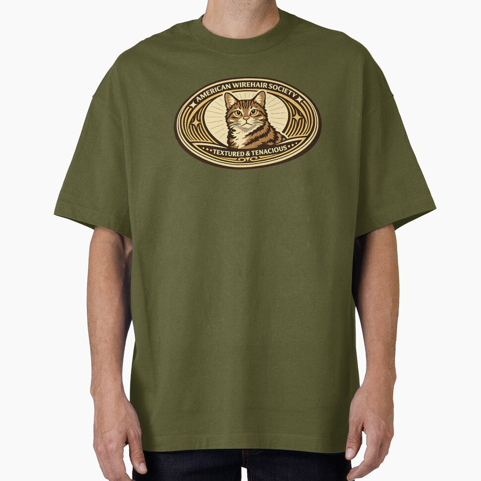 American Wirehair Vintage Cat Emblem by postmarkpaw T-Shirts, Hoodie, Sweatshirt | BlankRebels.com (Image 1)