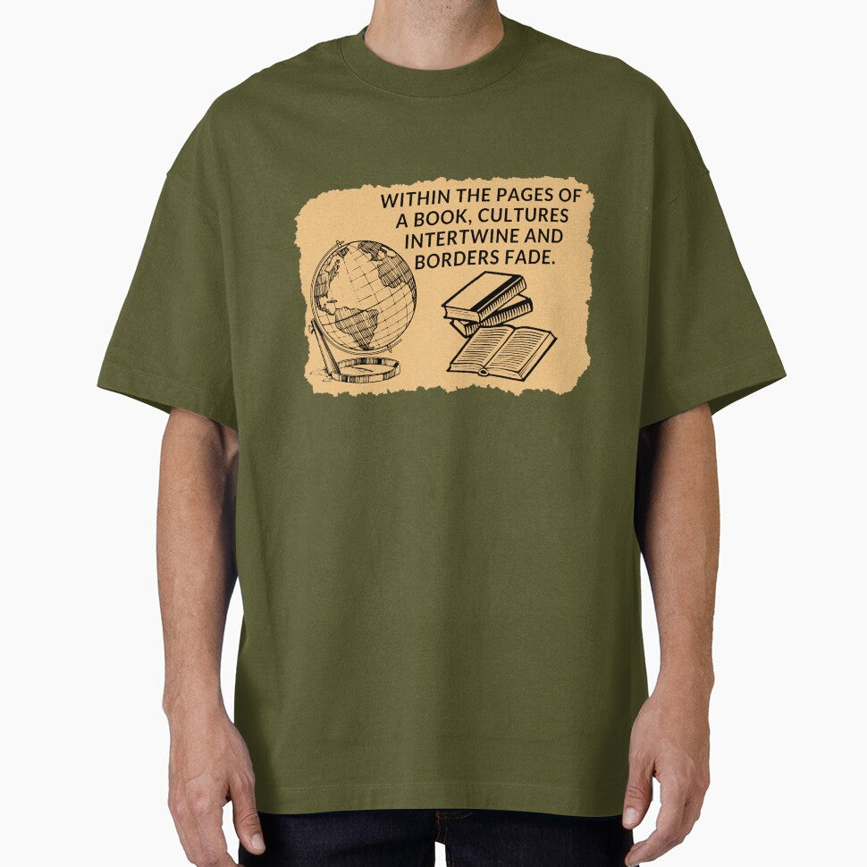 Within the pages of a book, cultures intertwine and borders fade. by ioankoll213 T-Shirts, Hoodie, Sweatshirt (Image 1)