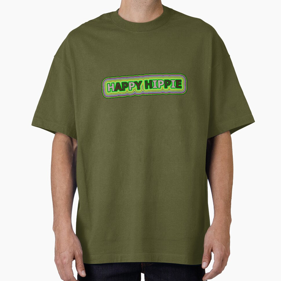 Happy Hippie Words Hippie Vibes Retro Lines 3 of 4 by Beachy T-Shirts, Hoodie, Sweatshirt | BlankRebels.com (Image 1)