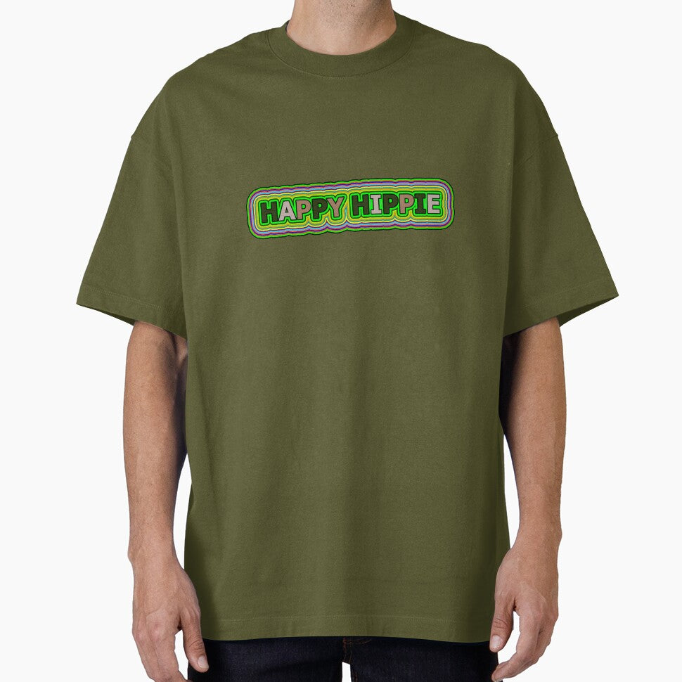 Happy Hippie Words Hippie Vibes Retro Lines 4 of 4 by Beachy T-Shirts, Hoodie, Sweatshirt | BlankRebels.com (Image 1)