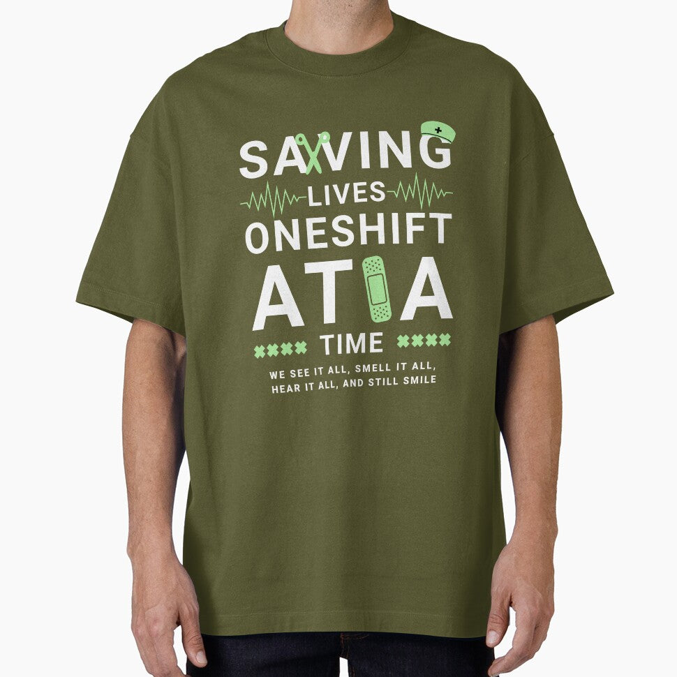 Saving lifes, one shift at a time - Nurse Daily by CROWNLIGHT T-Shirts, Hoodie, Sweatshirt | BlankRebels.com (Image 1)