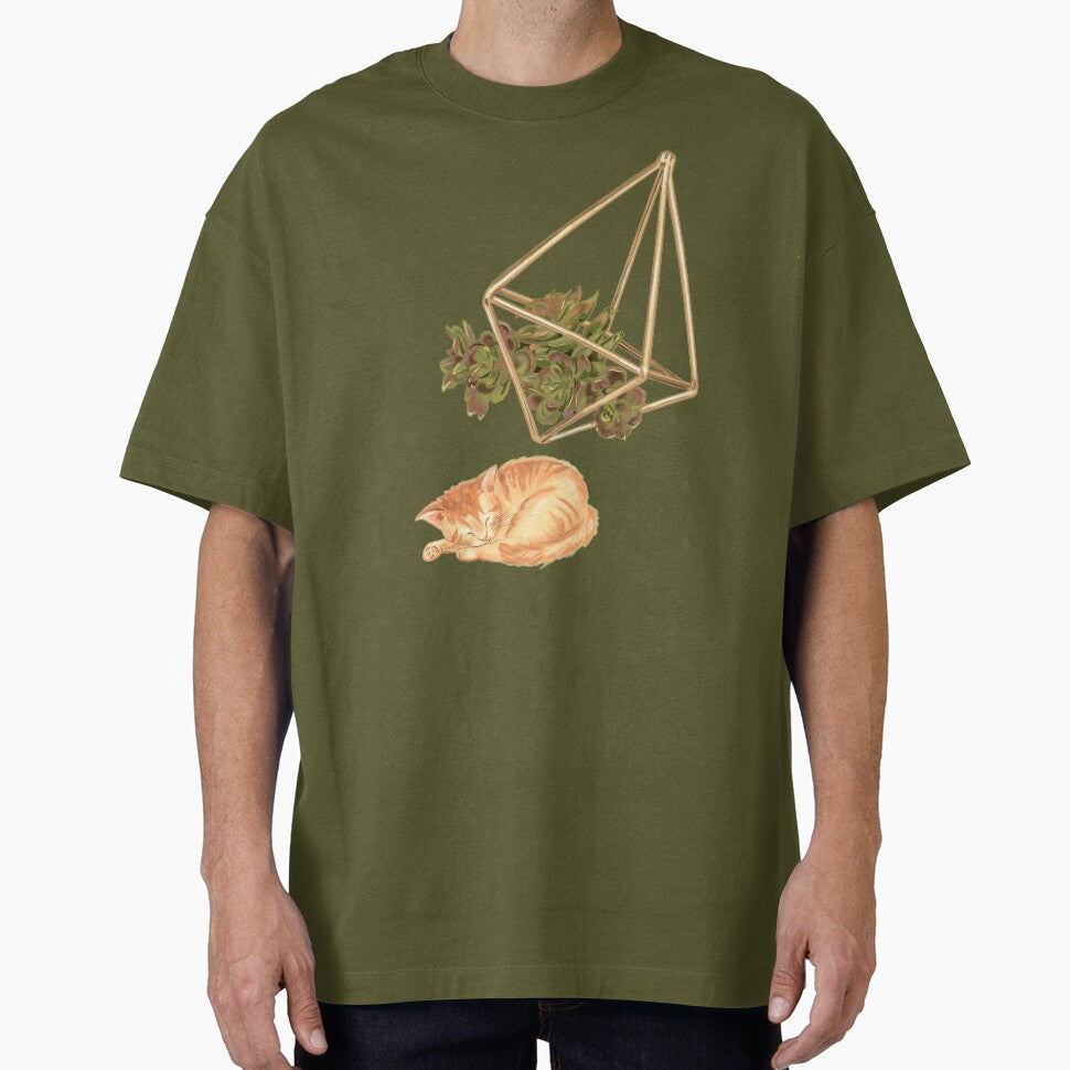 Geometric Planter Succulents and Cat White by rachelleybell T-Shirts, Hoodie, Sweatshirt | BlankRebels.com (Image 1)