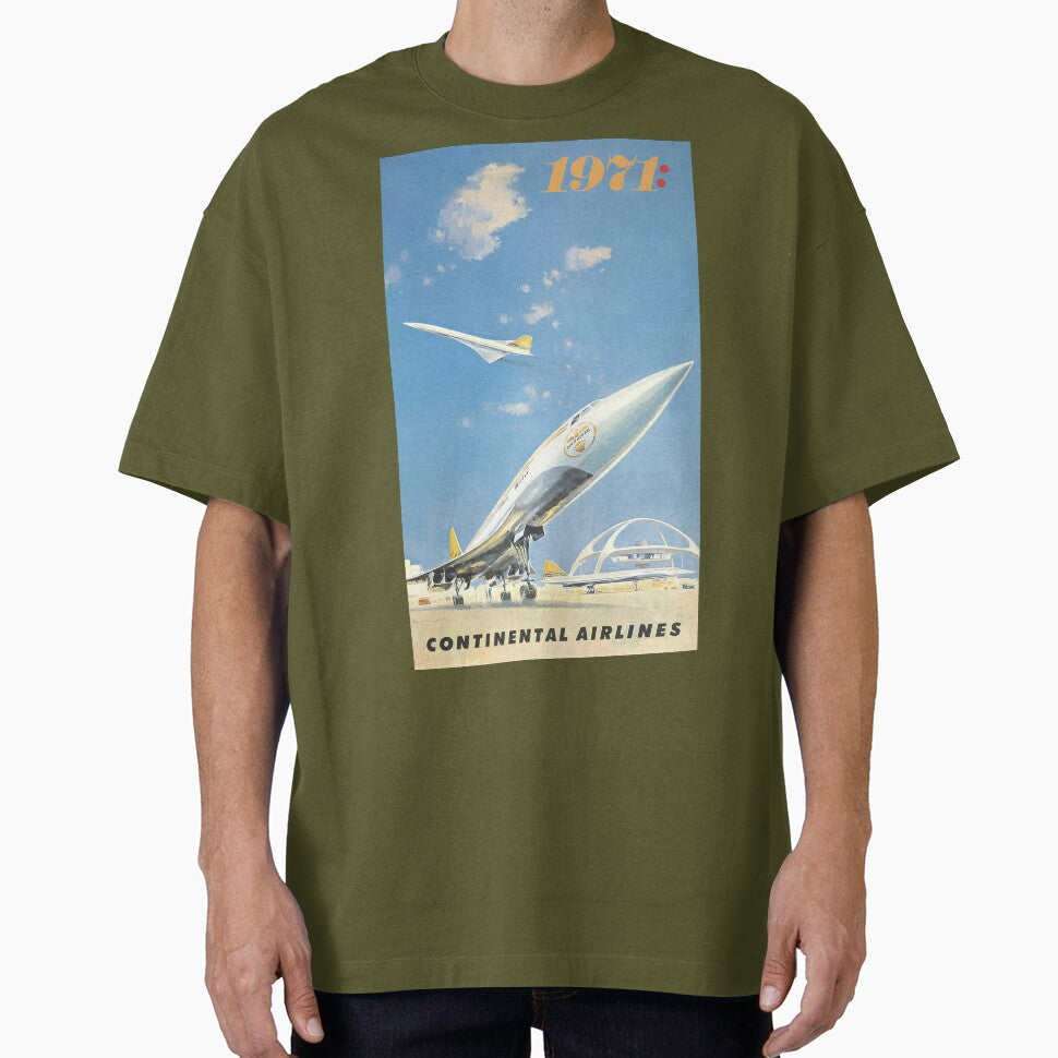 Vintage 1964 Continental Airlines Concorde Poster Fly Supersonic 1971 by Speedbirddesign