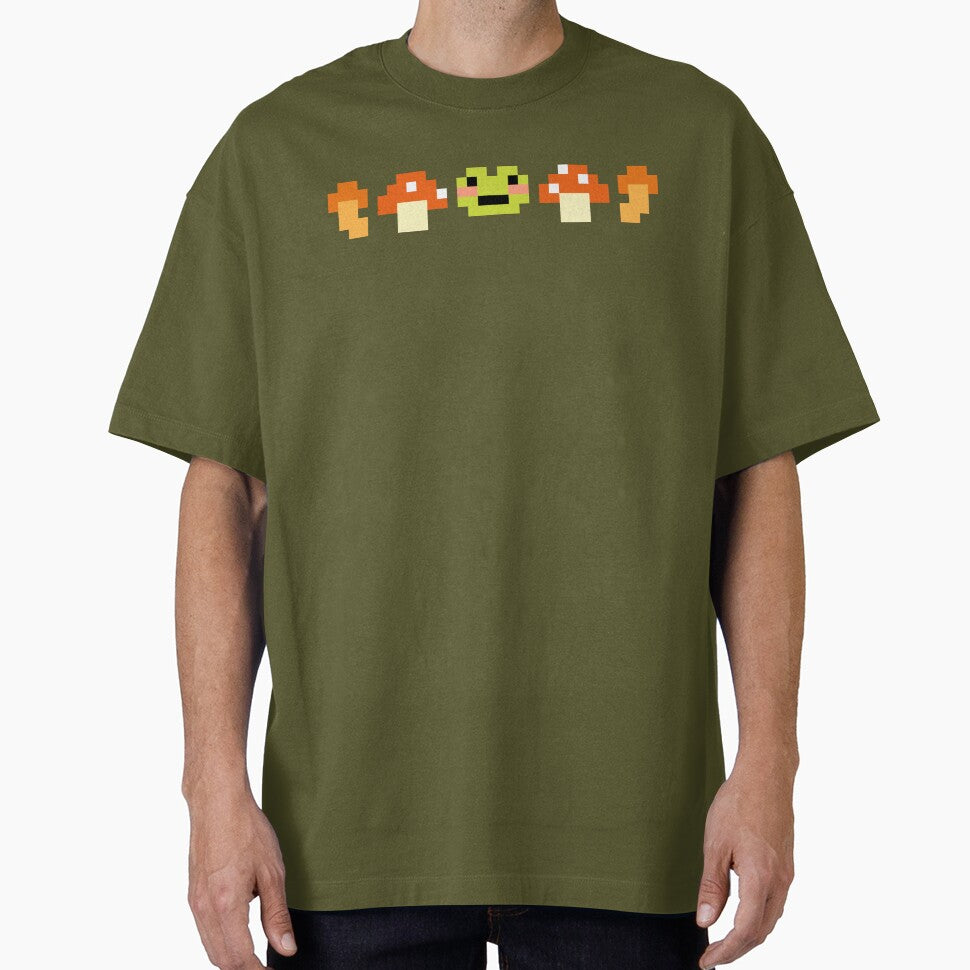 Pixel Frog Mushroom – Cute Retro Pixel Art Nature Design by Aku-passion T-Shirts, Hoodie, Sweatshirt (Image 1)