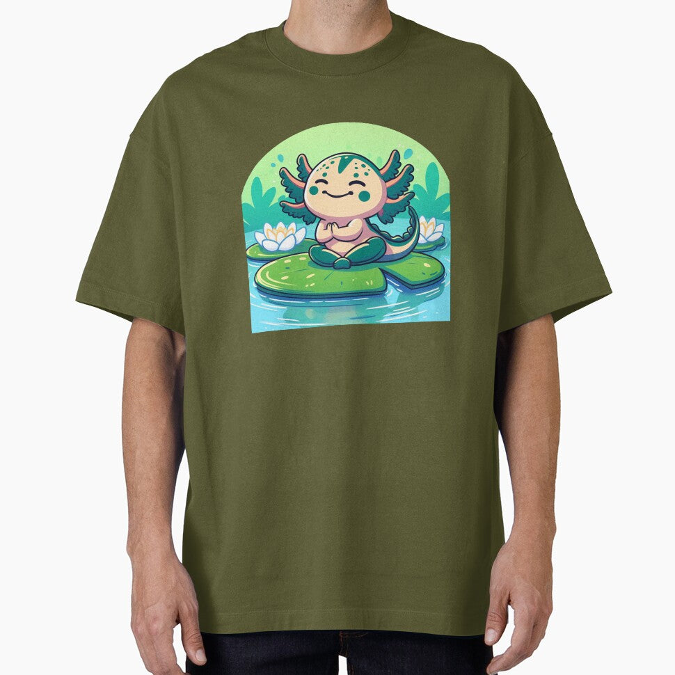 Cute little Axolotl meditating on the lake by Mr Pyuku T-Shirts, Hoodie, Sweatshirt | BlankRebels.com (Image 1)