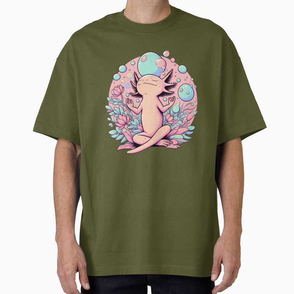 Cute retro axolotl doing yoga underwater by Mr Pyuku T-Shirts, Hoodie, Sweatshirt | BlankRebels.com (Image 1)