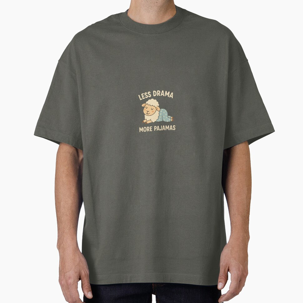 Less Drama, More Pajamas – Funny Cozy Sheep T-Shirt & Hoodie by Unknown-art Sweatshirt | BlankRebels.com (Image 1)