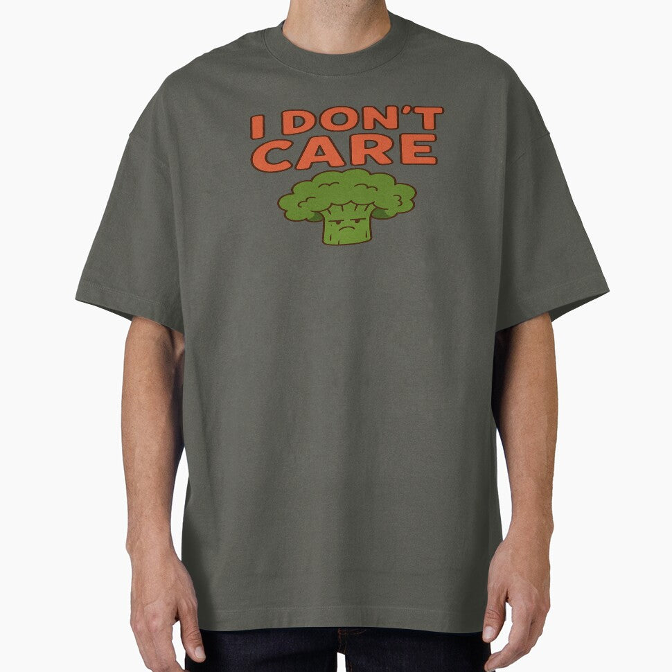 Funny Broccoli Quote Shirt – “I Don’t Care” Cute Vegetable Cartoon | Humor Tee & Hoodie Design by... (Image 1)