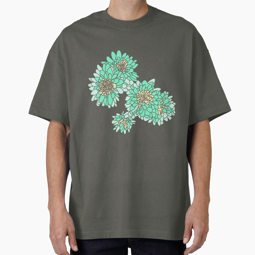 Flowy floral - blue chrysanthemum (mums) by PBerry T-Shirts, Hoodie, Sweatshirt | BlankRebels.com (Image 1)