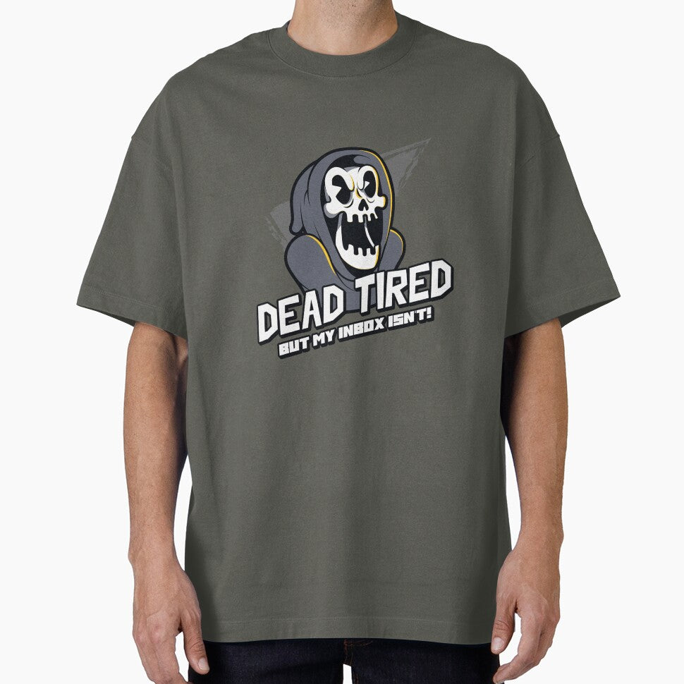 Dead Tired, But My Inbox Isn’t! – Funny Skeleton Office Humour & Work Burnout Sarcasm by SavedBySarcasm