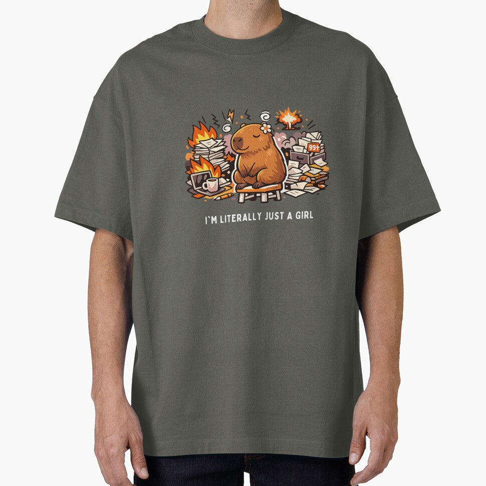 Literally Just a Girl Capybara – Funny Chaos Meme by nbg2012 T-Shirts, Hoodie, Sweatshirt | BlankRebels.com (Image 1)