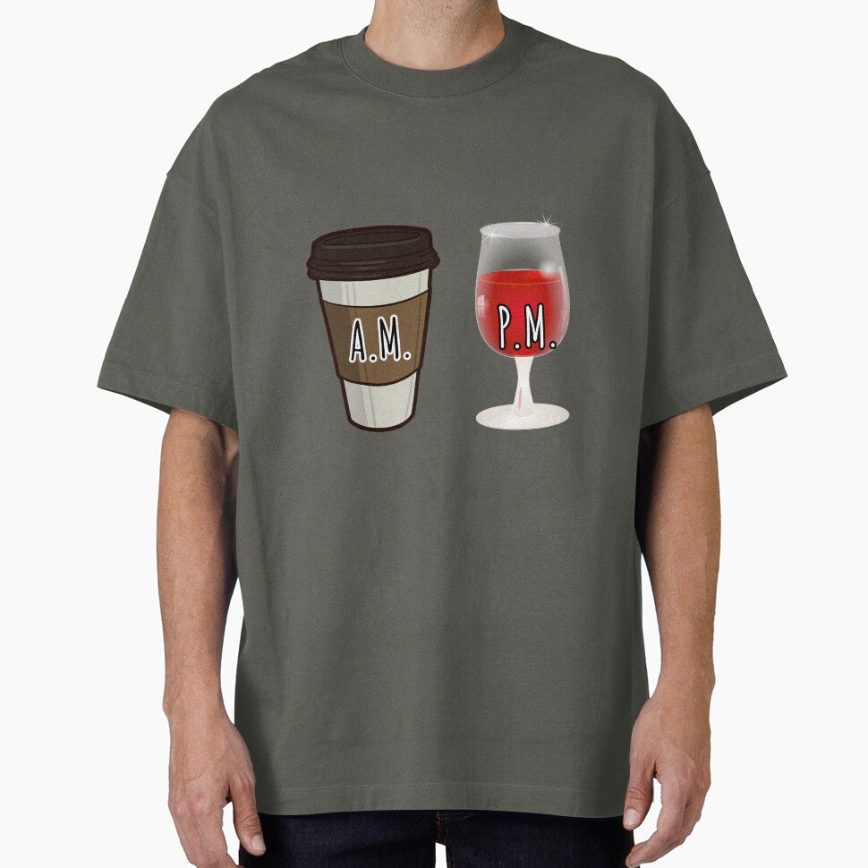 A.M. Coffee P.M. Wine Design by Angela Mello T-Shirts, Hoodie, Sweatshirt | BlankRebels.com (Image 1)