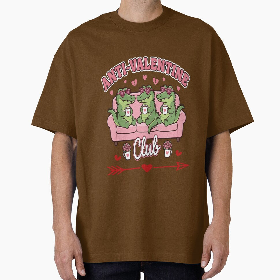 Anti Valentine Club – Funny crocodile Valentine Design for Singles & Galentines by SoftSoaring T-Shirts,... (Image 1)