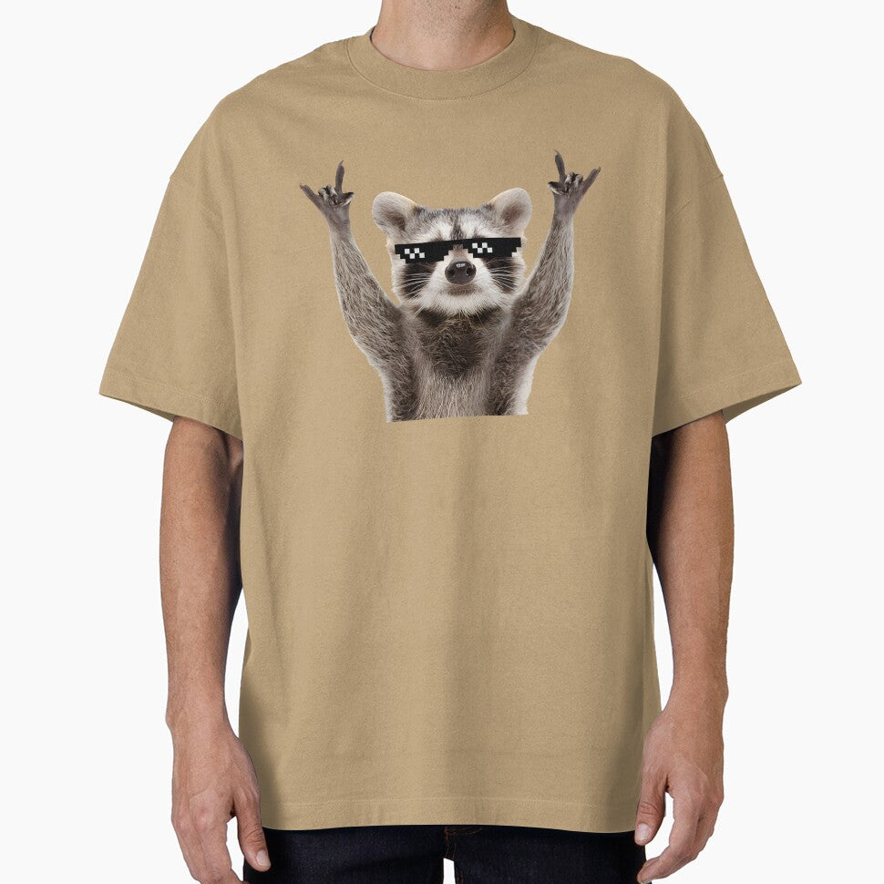 Raccoon Rock Sign Funny Glasses by stickersworld31