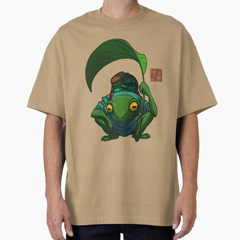 A Frog and His Son Inspecting by DingHuArt