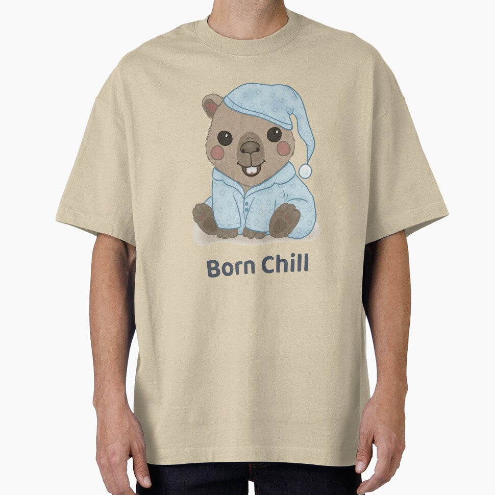 Born Chill Baby Capybara Wearing Pyjamas by Brightful Creations T-Shirts, Hoodie, Sweatshirt | BlankRebels.com (Image 1)