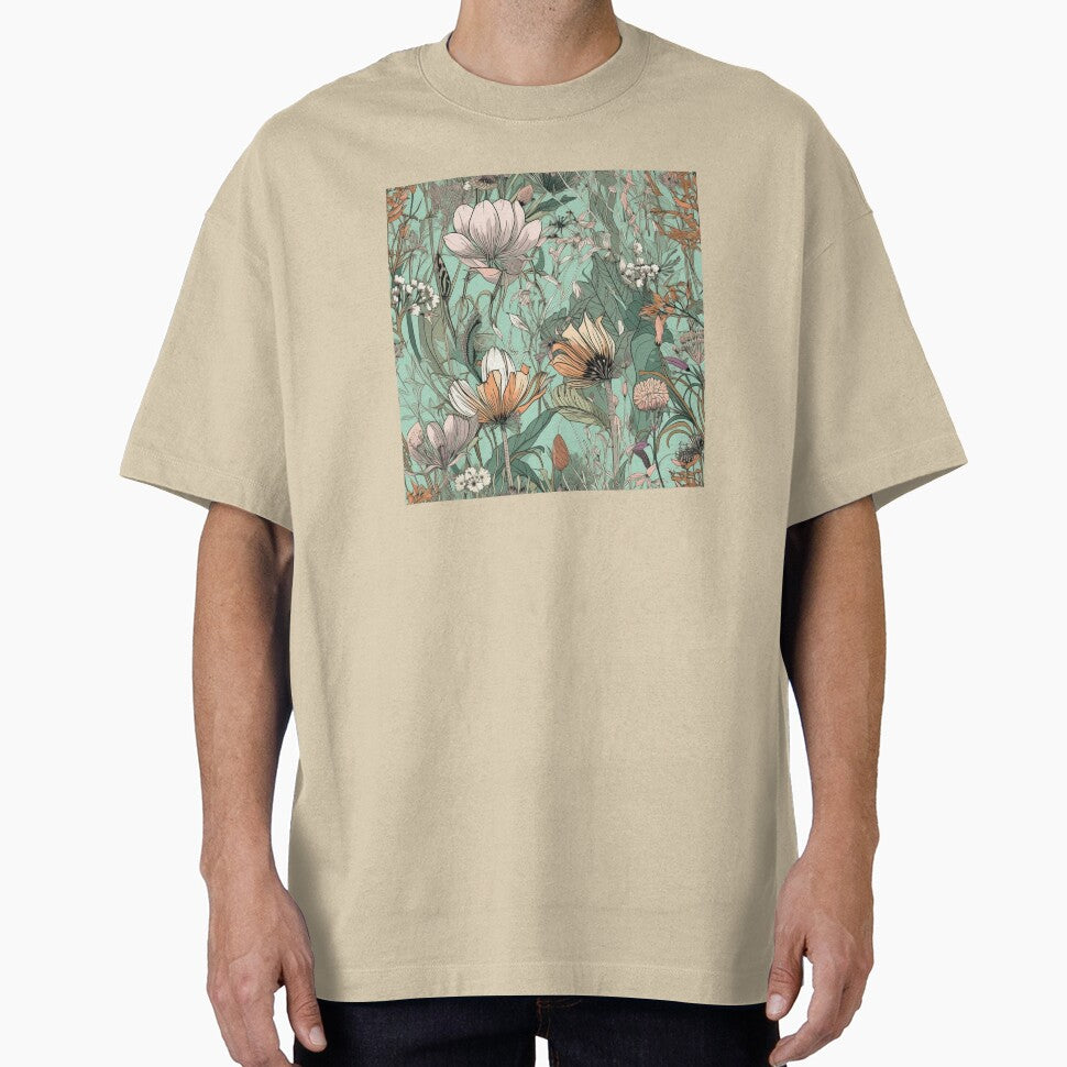 Pretty Spring Flower Garden as illustrated wildflowers in the Early Summer Bloom by EmilyFNM3D T-Shirts,... (Image 1)