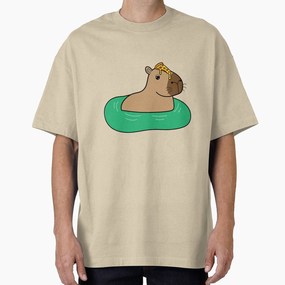 Kawaii Pizza Capybara by SunMoonMilk T-Shirts, Hoodie, Sweatshirt | BlankRebels.com (Image 1)
