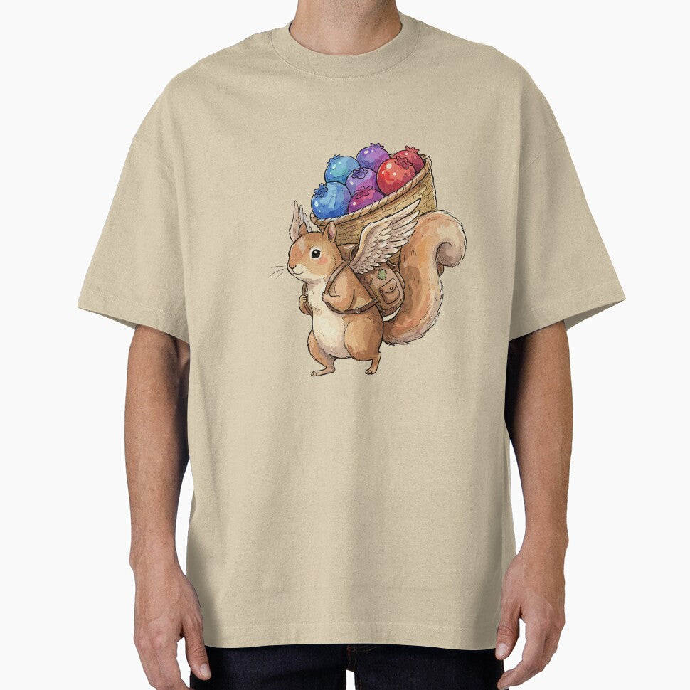 Magical Cottagecore: Berry-Picking Squirrel Sprite by bapupa T-Shirts, Hoodie, Sweatshirt | BlankRebels.com (Image 1)