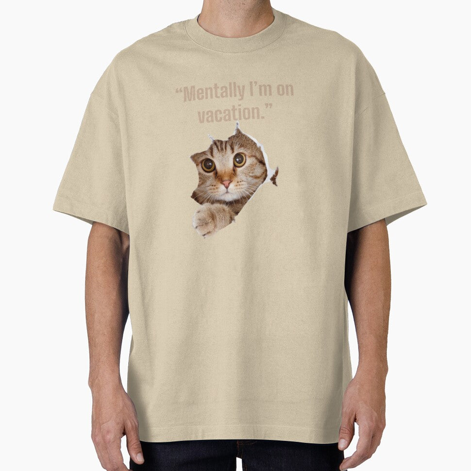 Mentally I'm on Vacation - Funny Quote for Overthinkers and Daydreamers by Pixel-Thread12 T-Shirts, Hoodie,... (Image 1)