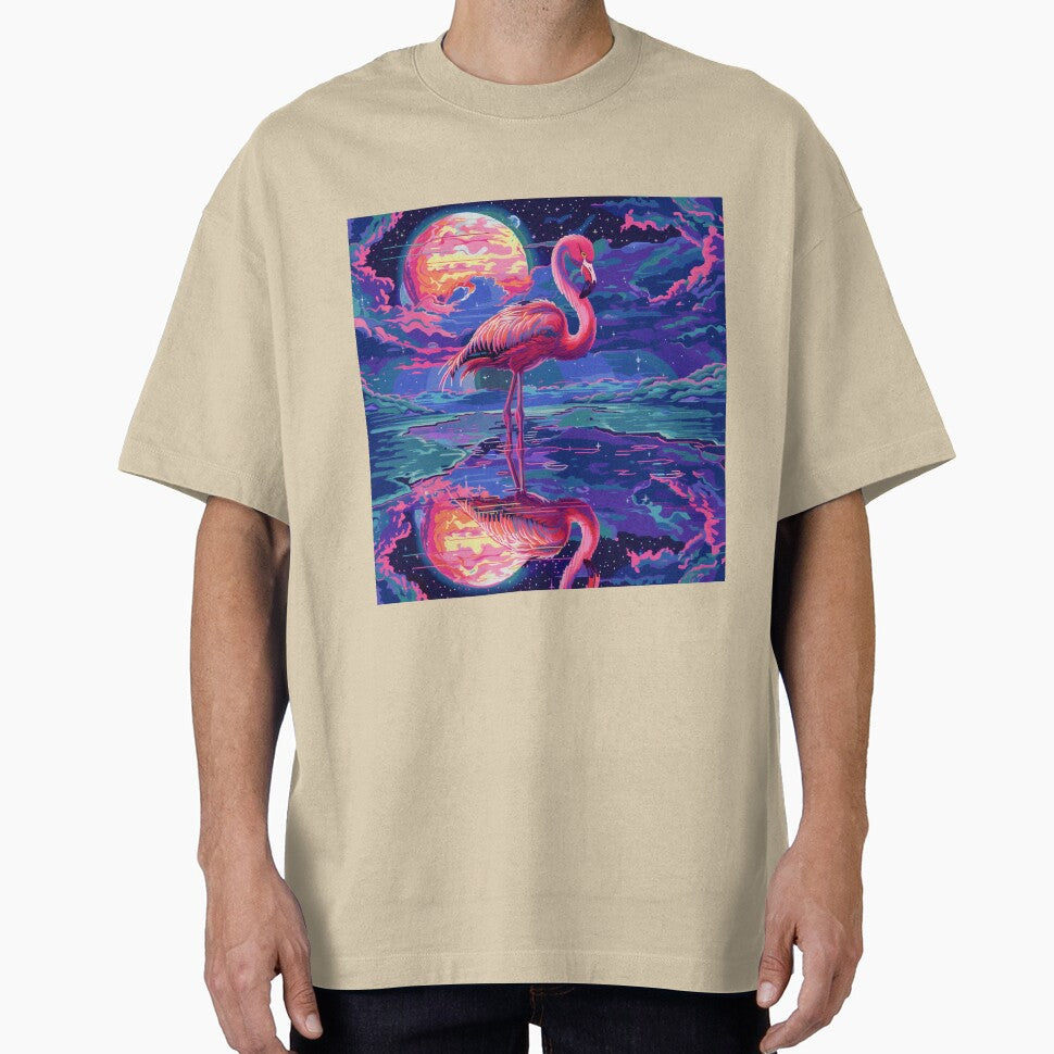 Cosmic Flamingo Pixel Art by Kaos-Bit