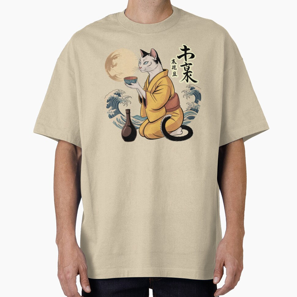 Peaceful Japanese Kimono Cat Tea Serene Ukiyo-e by chattsuede T-Shirts, Hoodie, Sweatshirt | BlankRebels.com (Image 1)