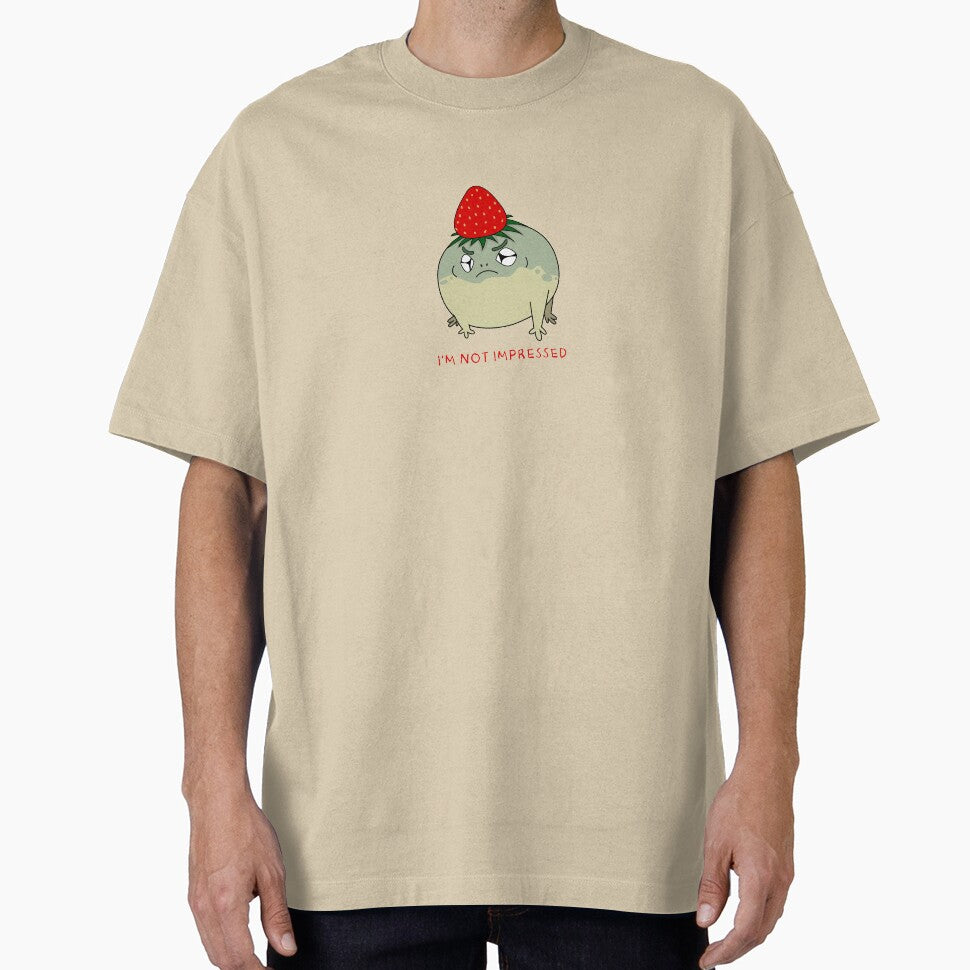Angry Squeaky Rain Frog I'm Not Impressed Strawberry T-Shirt | Hoodie | Top by MonkeyPaper