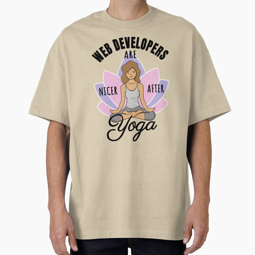 Web Developers Are Nicer After Yoga - Good Vibes Design by rukia020290 T-Shirts, Hoodie, Sweatshirt (Image 1)
