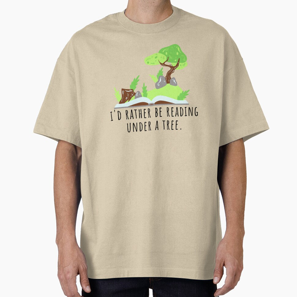 Book Aesthetic Book Lovers I'd Rather Be Reading Under A Tree by EverAfterStudio T-Shirts, Hoodie, Sweatshirt (Image 1)