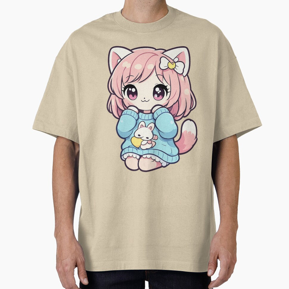 Kawaii cat girl by Prasakro T-Shirts, Hoodie, Sweatshirt | BlankRebels.com (Image 1)