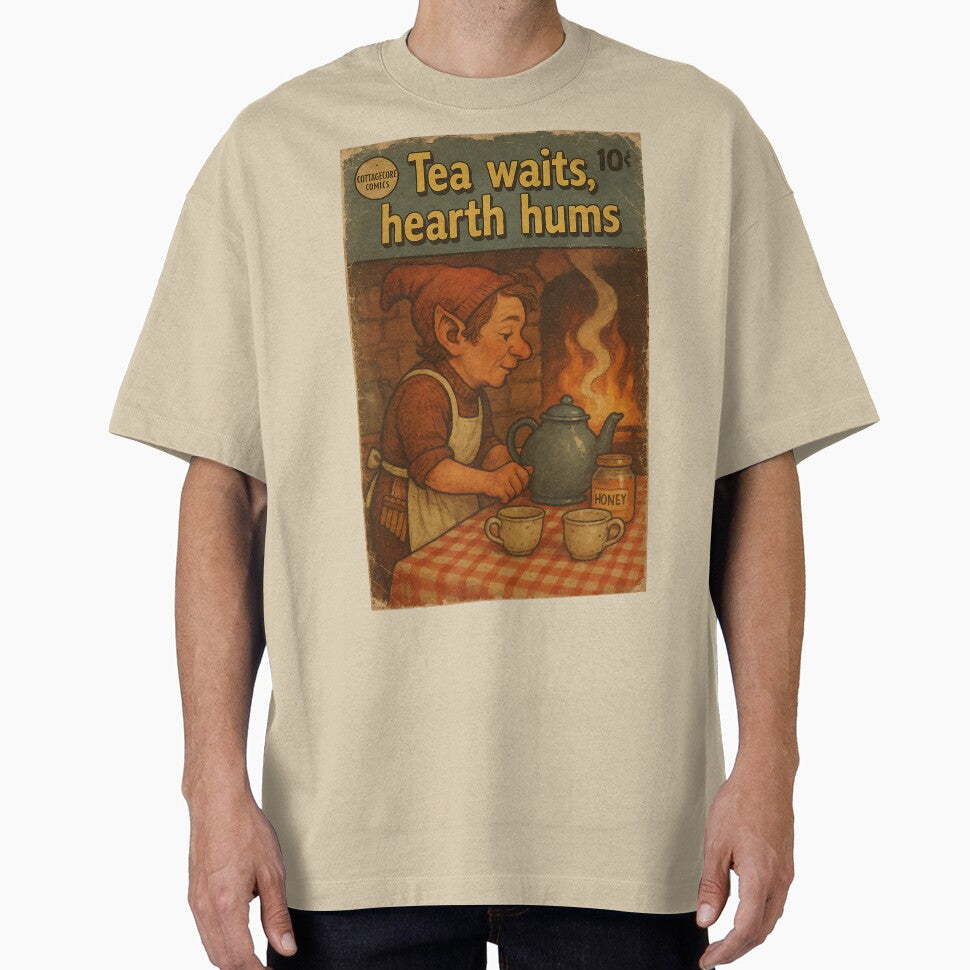 Nostalgic Cottagecore: Tea Waits Hearth Hums T-Shirts, Hoodie, Sweatshirt