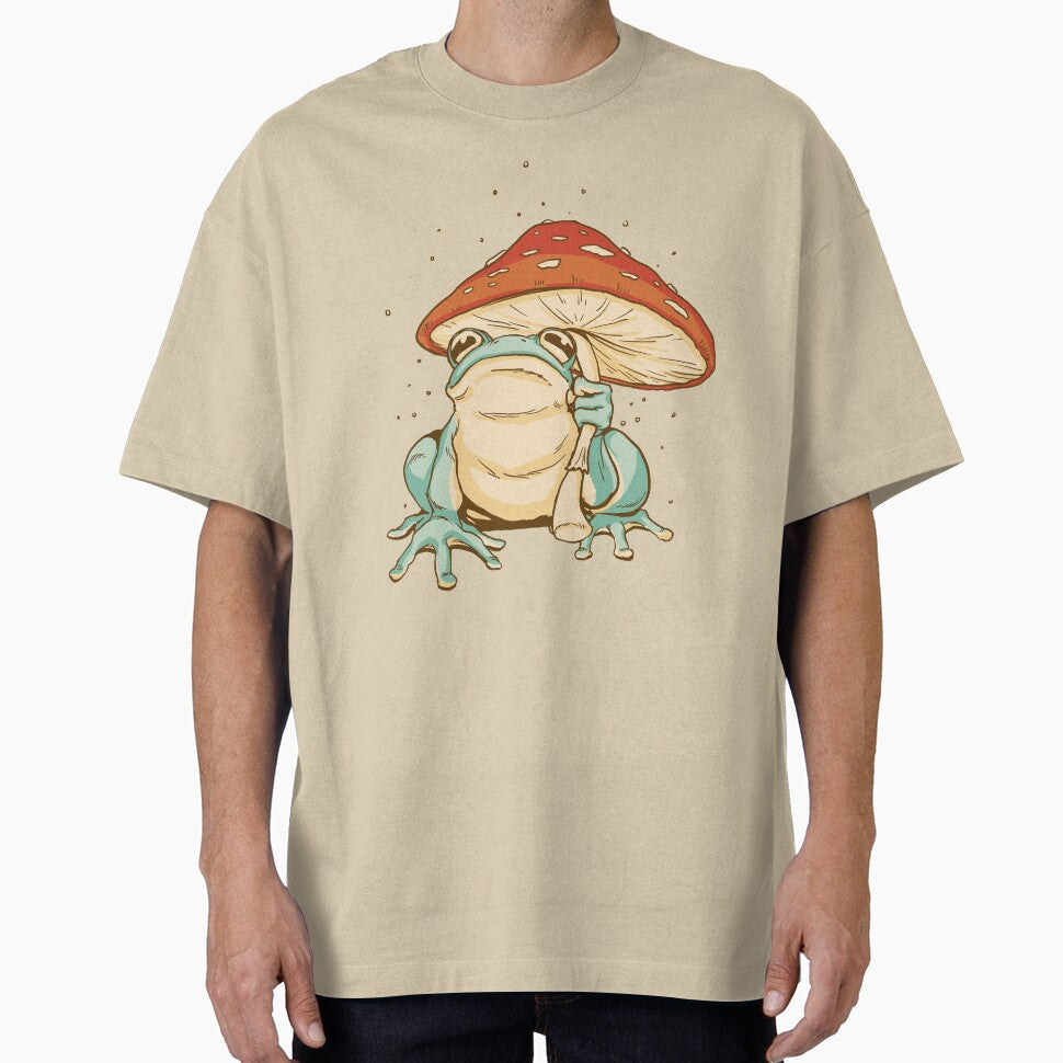 Cottagecore Frog Under Mushroom by Chadwick Bradley T-Shirts, Hoodie, Sweatshirt | BlankRebels.com (Image 1)