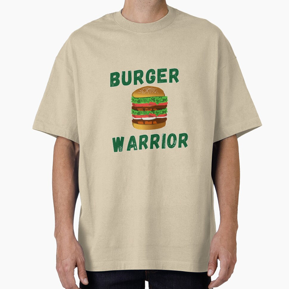 Burger Warrior - Burger  Lover Green Colored Text yellow background by IrinchiDE T-Shirts, Hoodie, Sweatshirt (Image 1)
