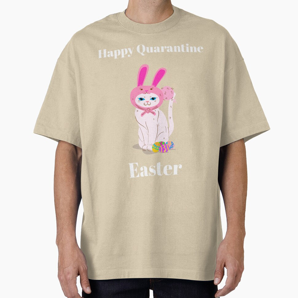 Copy of Happy Quarantine Easter Catbunny design by boopsblunt T-Shirts, Hoodie, Sweatshirt | BlankRebels.com (Image 1)