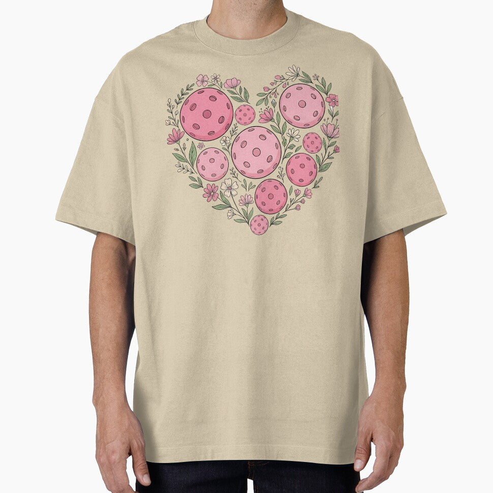 Pickleball in Bloom - Aesthetic Floral Heart Design by Collagedream T-Shirts, Hoodie, Sweatshirt | BlankRebels.com (Image 1)
