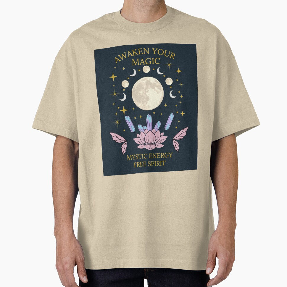 Awaken Your Magic – Mystic Energy Free Spirit Boho Moon Lotus Design by SBrushbox T-Shirts, Hoodie, Sweatshirt (Image 1)
